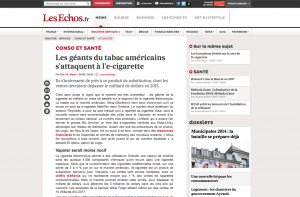 Les géants du tabac américains s'attaquent à l'e-cigarette sur lesechos.fr