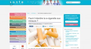 Faut-il interdire la e-cigarette aux mineurs ? sur lasantepublique.fr