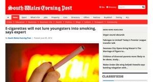 Le risque de passerelle vers le tabagisme une nouvelle fois démentie par un scientifique (sur southwales-eveningpost.co.uk)