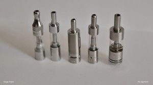 De gauche à droite : Mini Unitank, Mini Protank 3, Emow, Mini Aerotank, Aerotank V1.