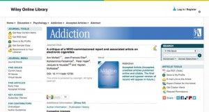 Critique du rapport de l'OMS au sujet de l'e-cigarette, sur le journal Addiction.