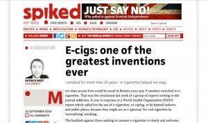 "E-cigs: one of the greatest inventions ever" à lire sur spiked-online.com