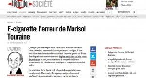 "L'e-cigarette : l'erreur de Marisol Touraine" à lire sur le journal Libéartion.