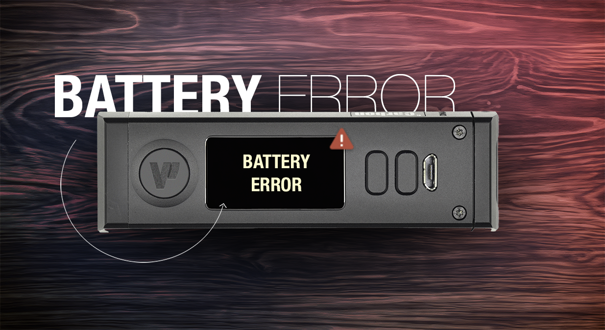 Une cigarette électronique affichant le message d'erreur battery error