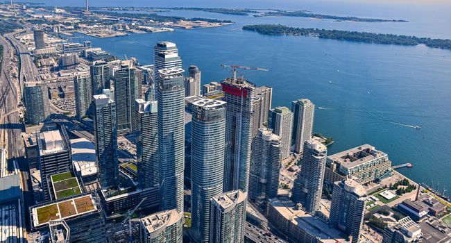 Vue aérienne d'un quartier de Toronto