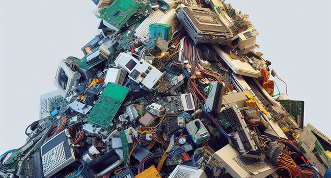 Une pile de déchets électroniques