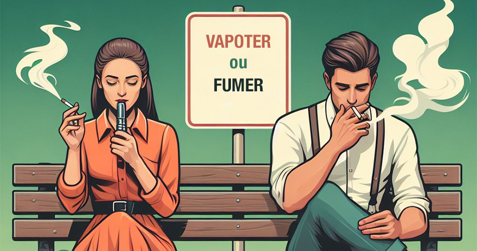 Illustration vapotage versus tabagisme