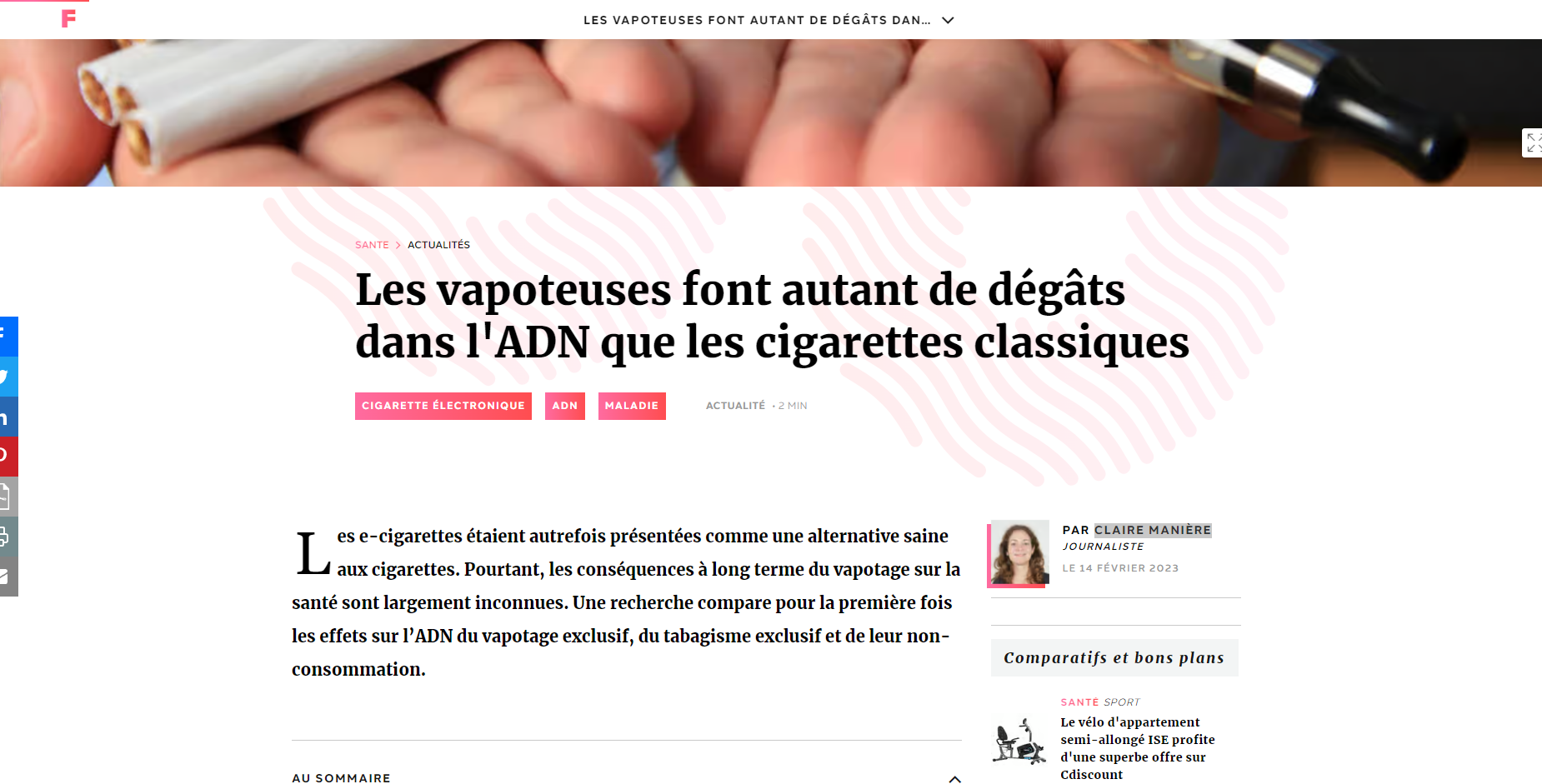 Les vapoteuses font autant de dégâts dans l'ADN que les cigarettes classiques