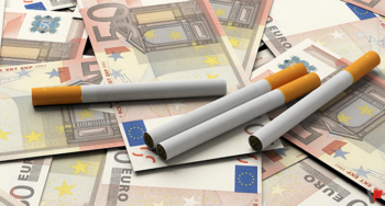 Des cigarettes de tabac sur des billets de 50 euros