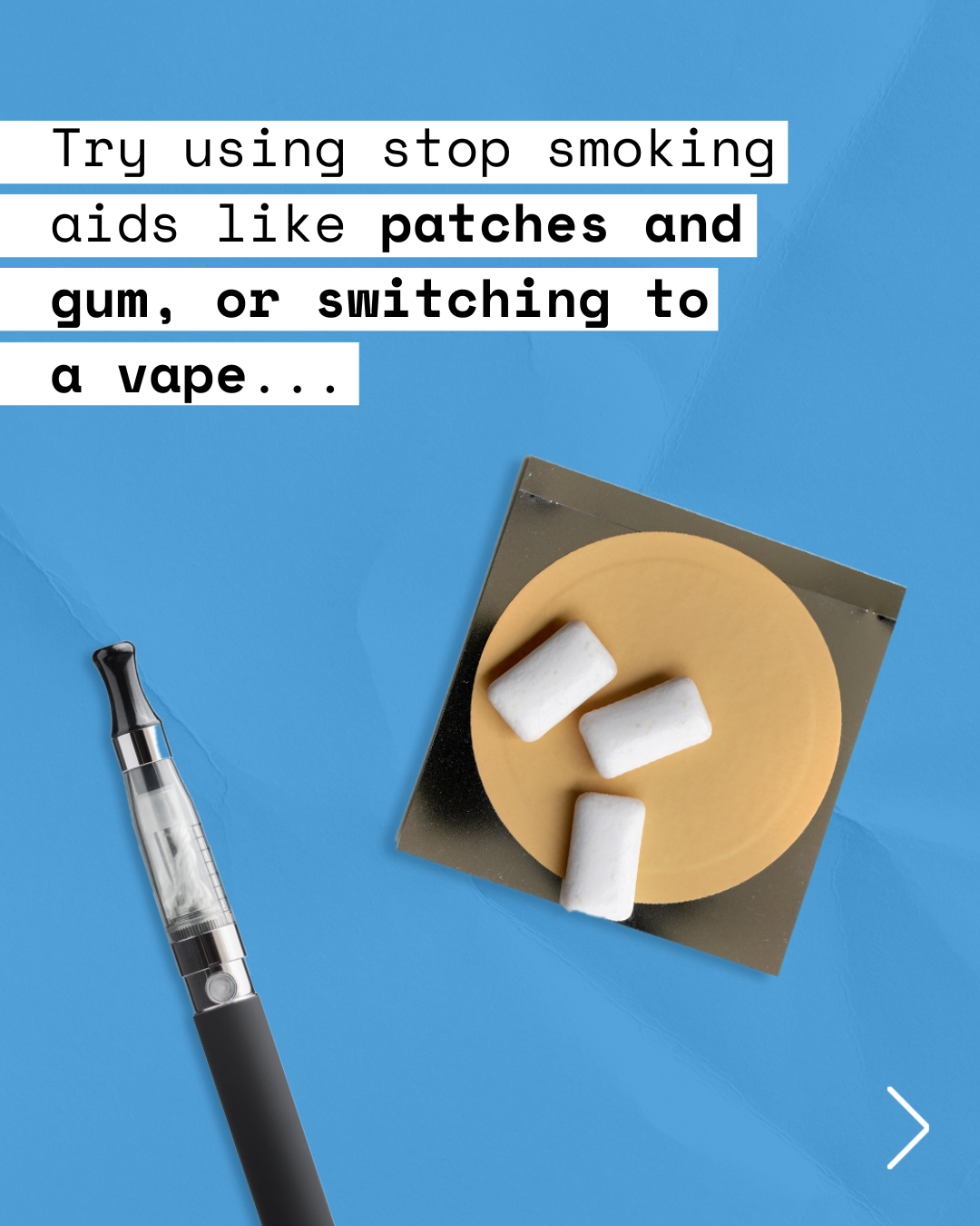 Image du ministère de la santé britannique recommandant le vapotage aux fumeurs